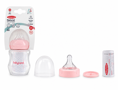 شیشه شیر طرح نچرال بیبی لند(صورتی)