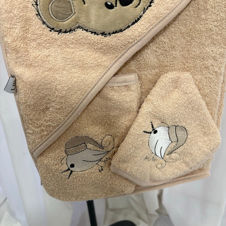 ست حوله ۵ تکه نوزادی مادرکر (Mothercare) مدل کیمونو طرح پو و پرنده