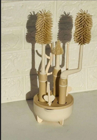 ست فرچه و آبچک سیلیکونی (شیشه شور نوزاد)